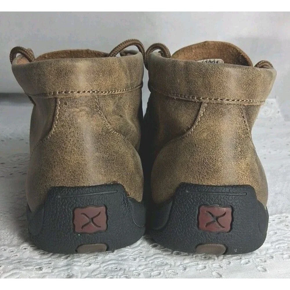Twisted X Boots Youth 3.5M Chukka Boots Brown Leather Lace Up Moc Toe Western